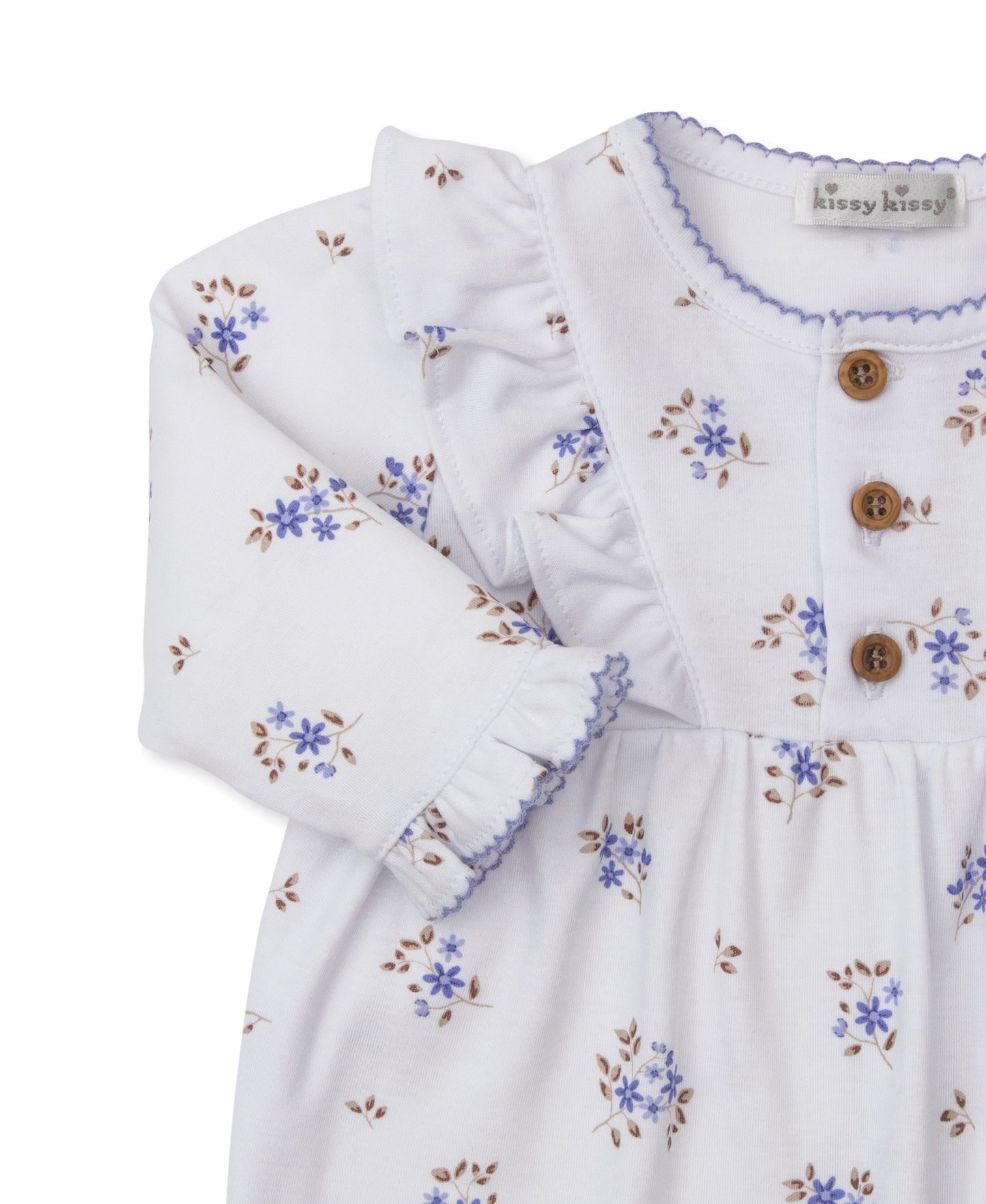Kissy Kissy Baby Girls Periwinkle Blue Floral Tiny Blossoms Romper by Kissy Kissy