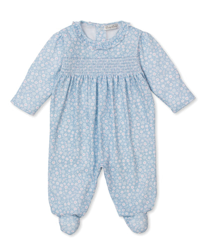 Kissy Kissy Baby Girls Blue Fall in Blooms Smocked Footie by Kissy Kissy