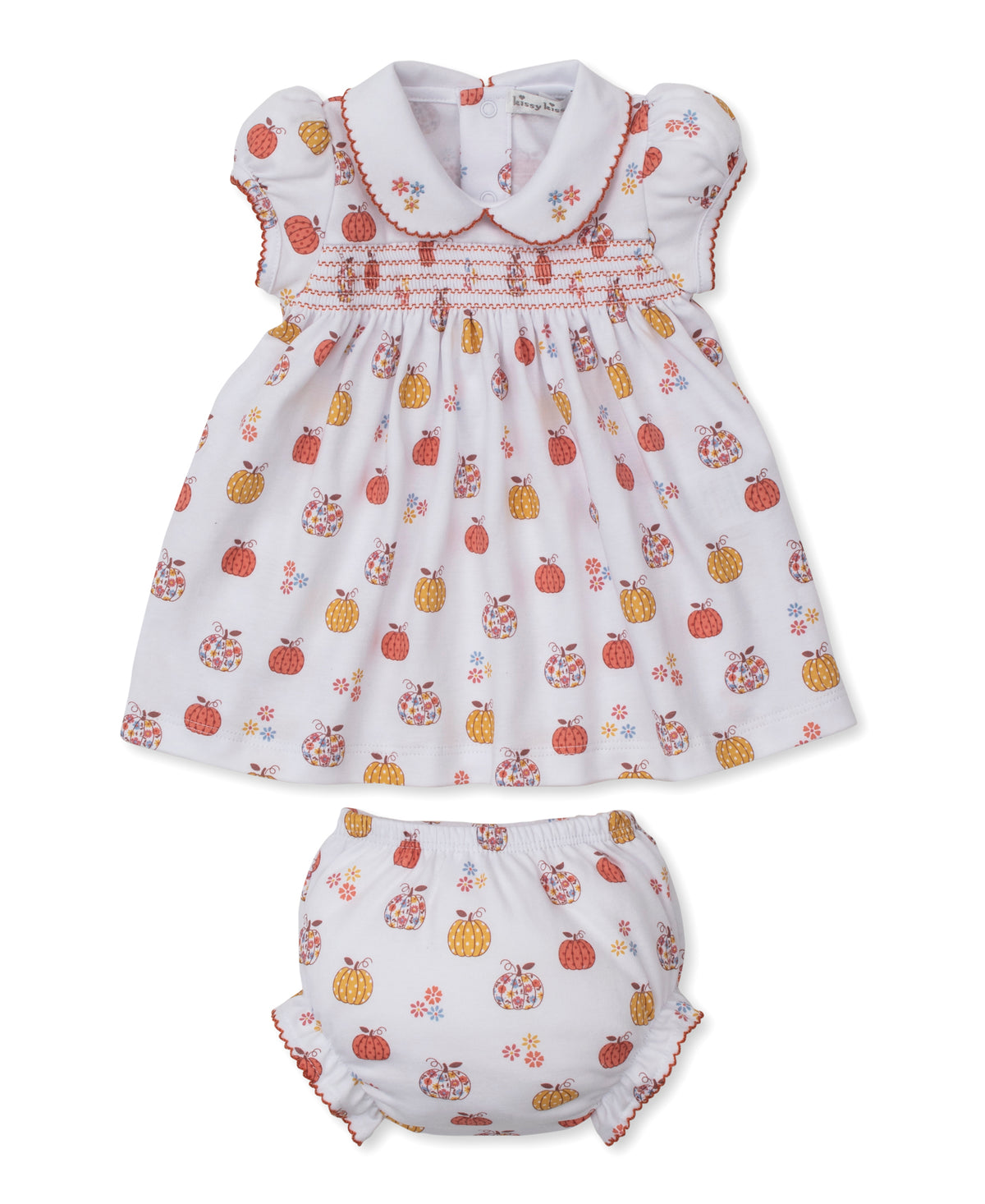 Kissy Kissy Baby Girls Pumpkin Patch Floral Smocked Dress