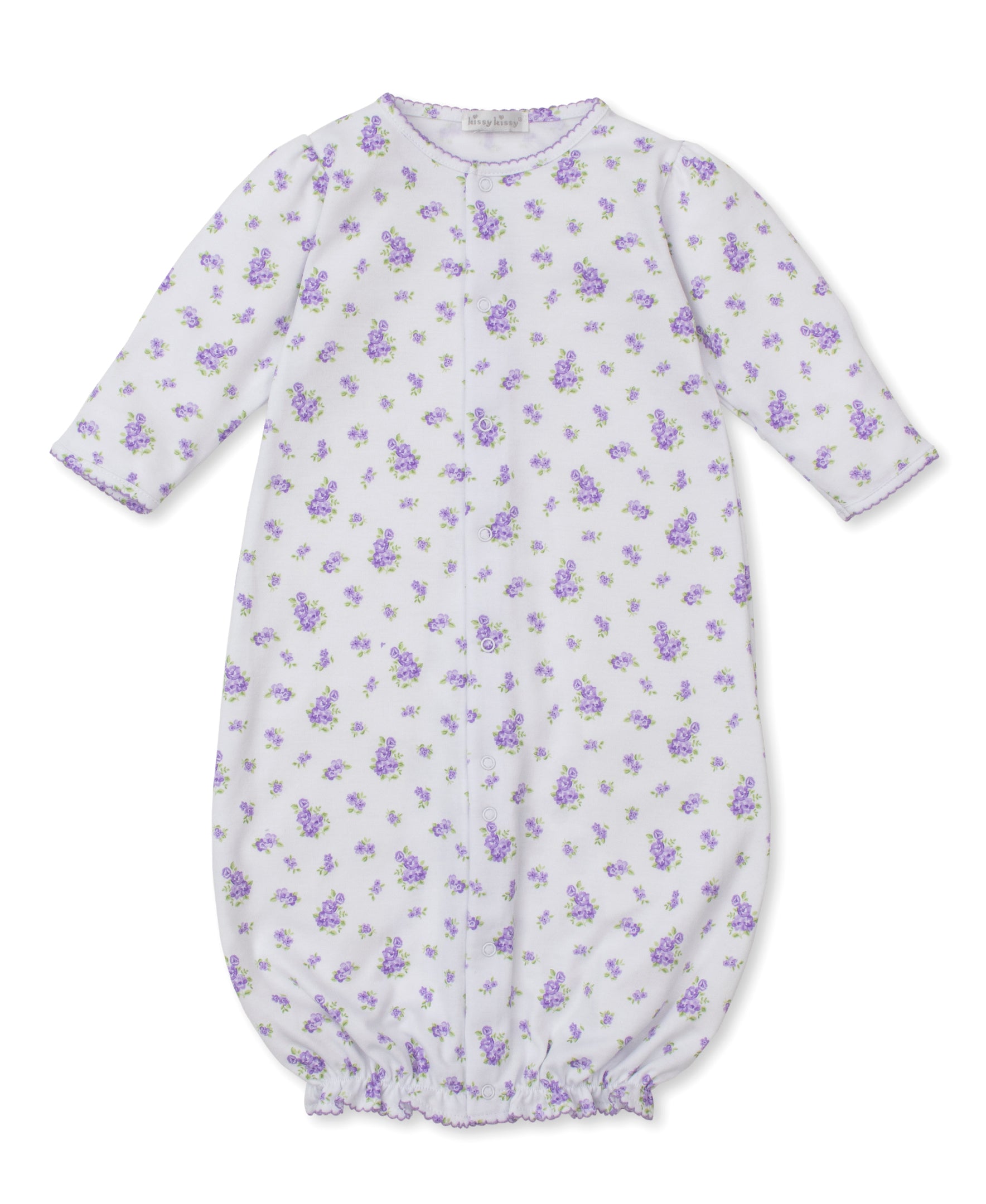 Kissy Kissy Baby Girls Lavender Roses & Blooms Floral Converter Gown