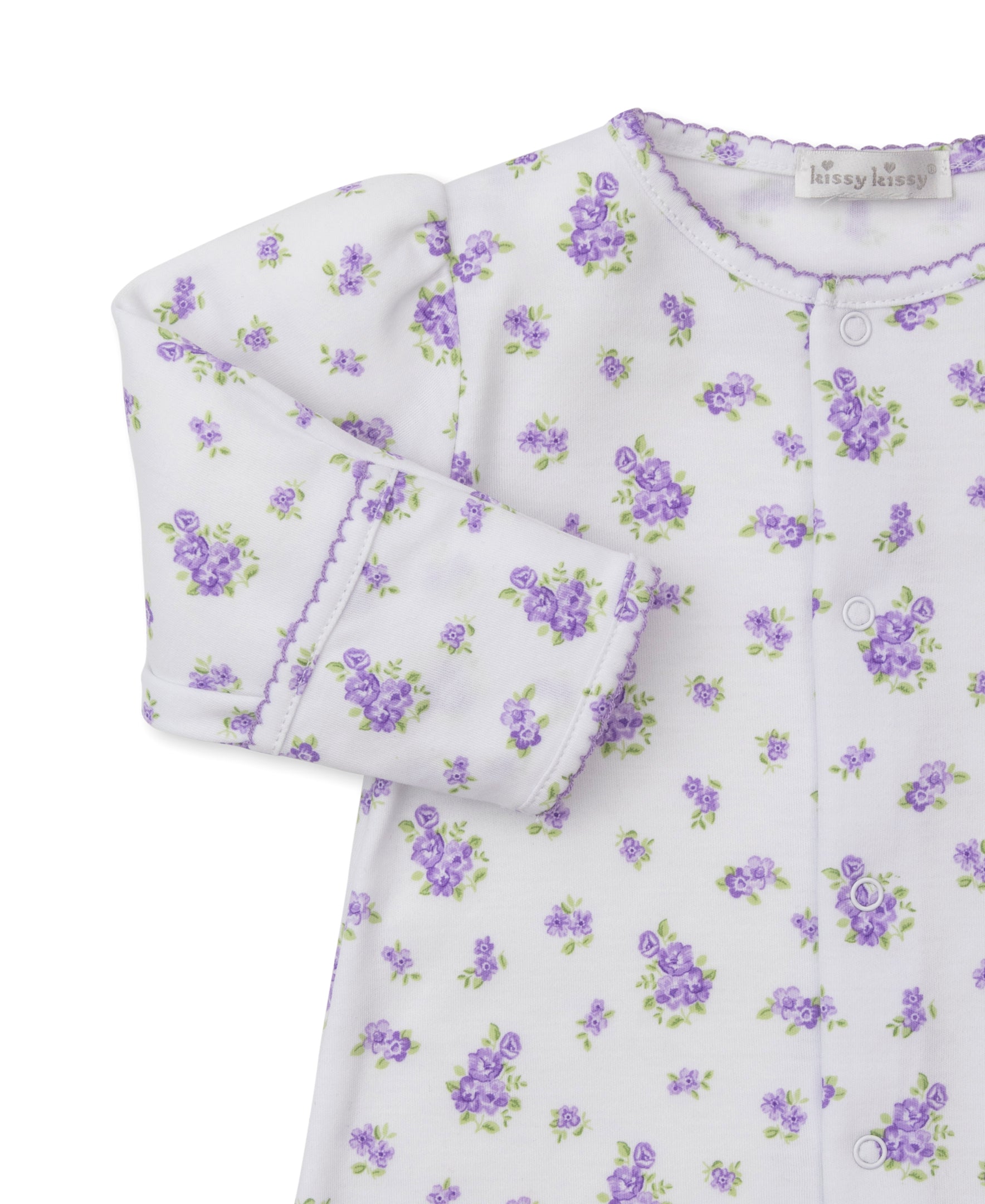 Kissy Kissy Baby Girls Lavender Roses & Blooms Floral Converter Gown