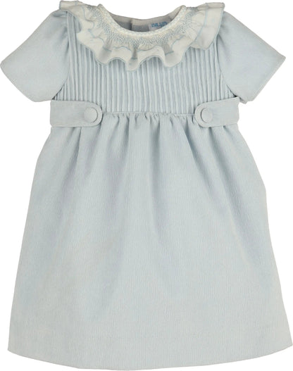 Luli & Me Girls Blue Sweet Corduroy Dress by Luli & Me