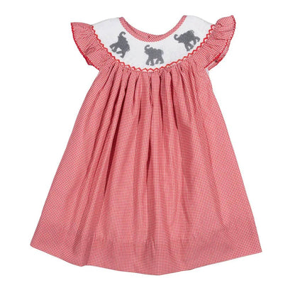 Shop Teeta Girls Kate Dress - Red Gingham Smocked Alabama Elephants