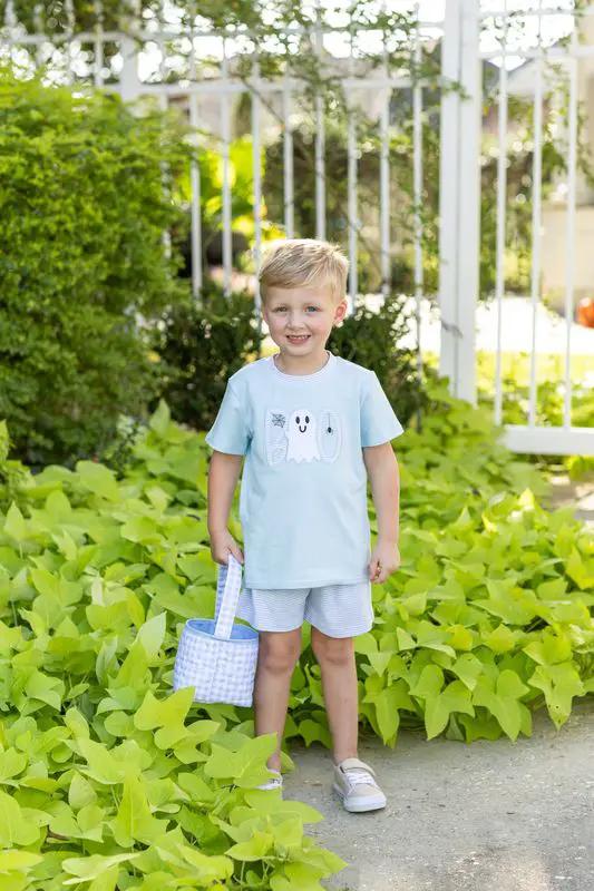 Trotter Street Kids Boys Blue Boo Short Set