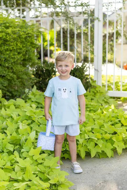 Trotter Street Kids Boys Blue Boo Short Set