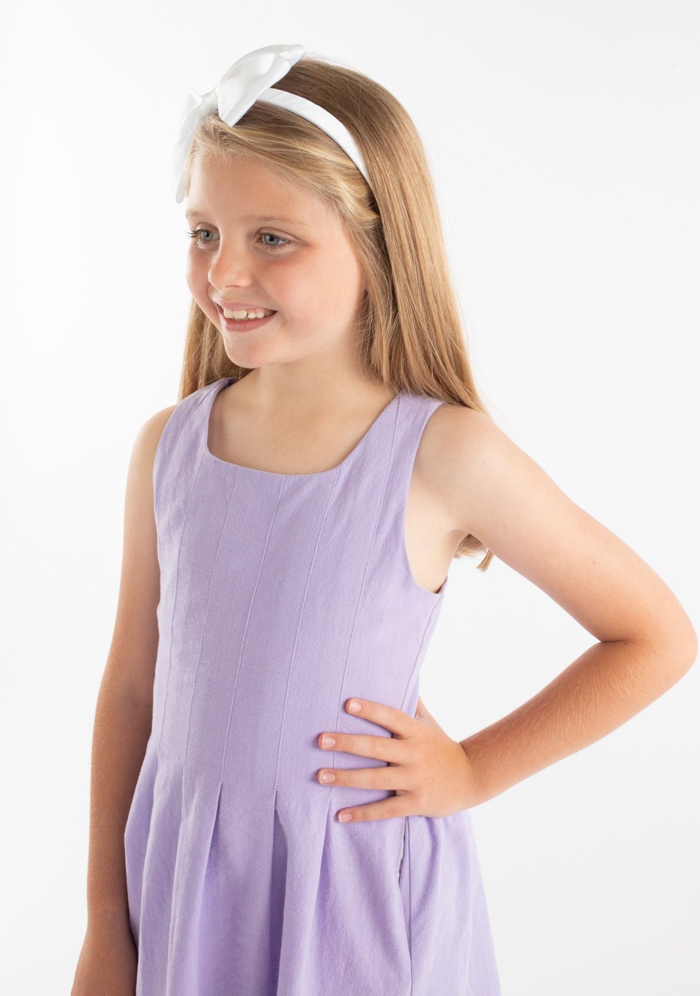 Luli & Me Girls Sleeveless Willow Pleated Dress - Lilac