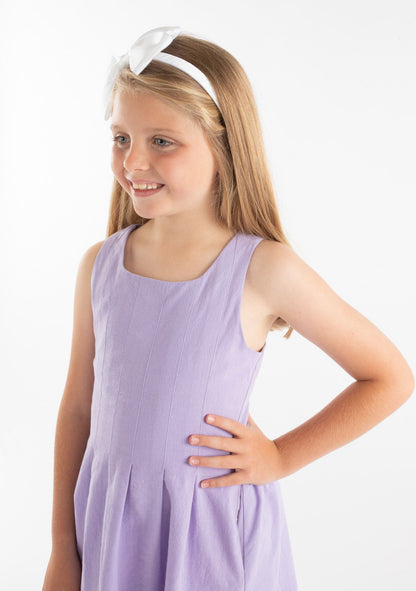 Luli & Me Girls Willow Pleated Dress - Lilac by Luli & Me