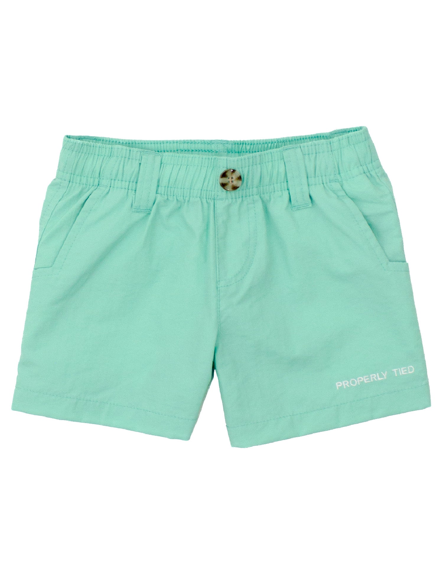 Properly Tied Boys Mallard Shorts - Beach Glass Aqua