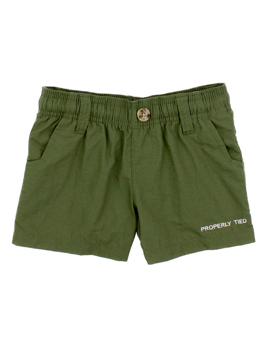Properly Tied Boys Mallard Shorts - Olive Green
