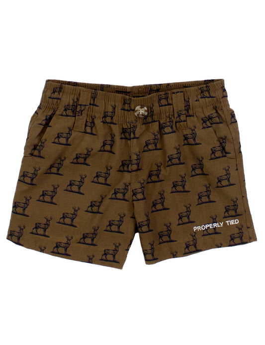 Properly Tied Boys Mallard Shorts - Whitetail Deer by Properly Tied