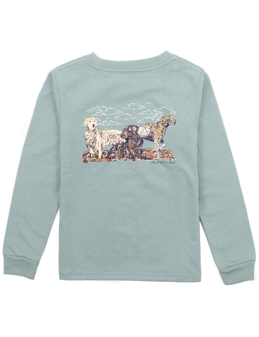 Properly Tied Boys Graphic Tee Shirt - Long Sleeves - Hunting Dogs on Fog by Properly Tied