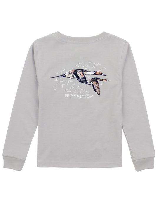 Properly Tied Boys Long Sleeved Shirt - Pintails on Ice Grey by Properly Tied