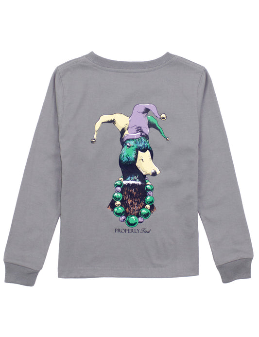 Properly Tied Boys Long Sleeved Shirt - Battleship Grey - Mardi Gras Mallard Duck by Properly Tied
