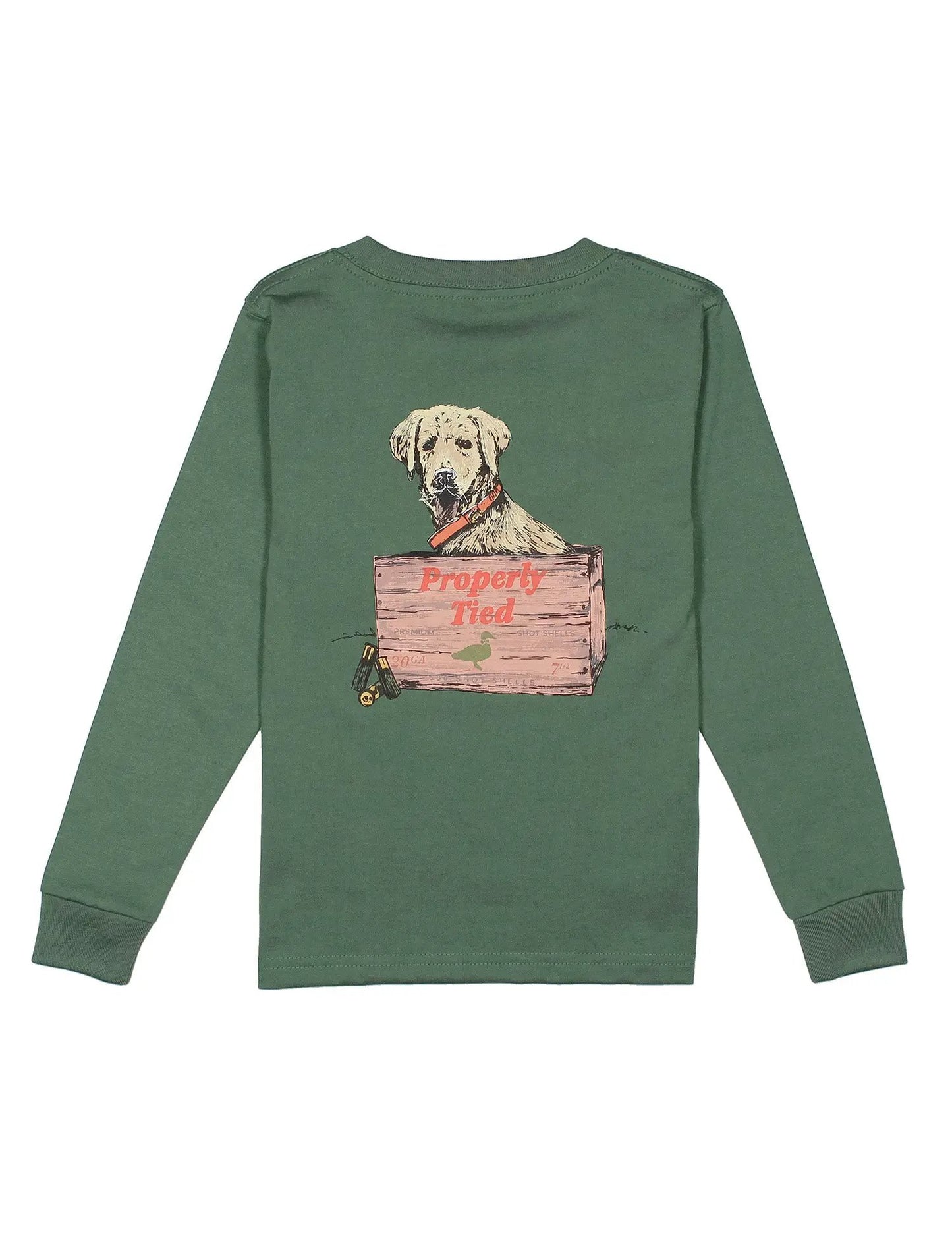 Properly Tied Boys Long Sleeved Shirt - Little Dog on Fern Green by Properly Tied