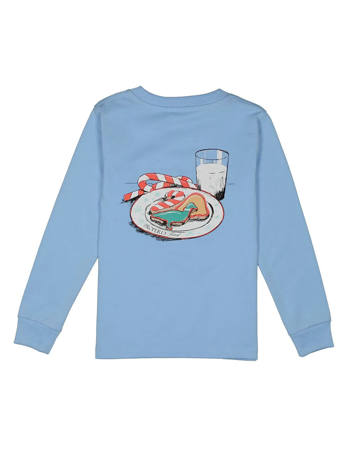 Properly Tied Boys Tee Shirt - Santa's Milk & Cookies on Light Blue by Properly Tied