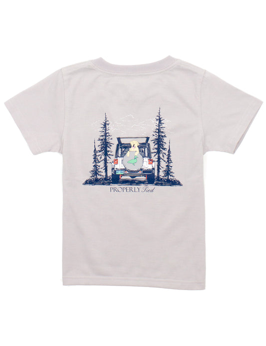 Properly Tied Boys Tee Shirt - Dog Catch a Ride - Ice Grey by Properly Tied