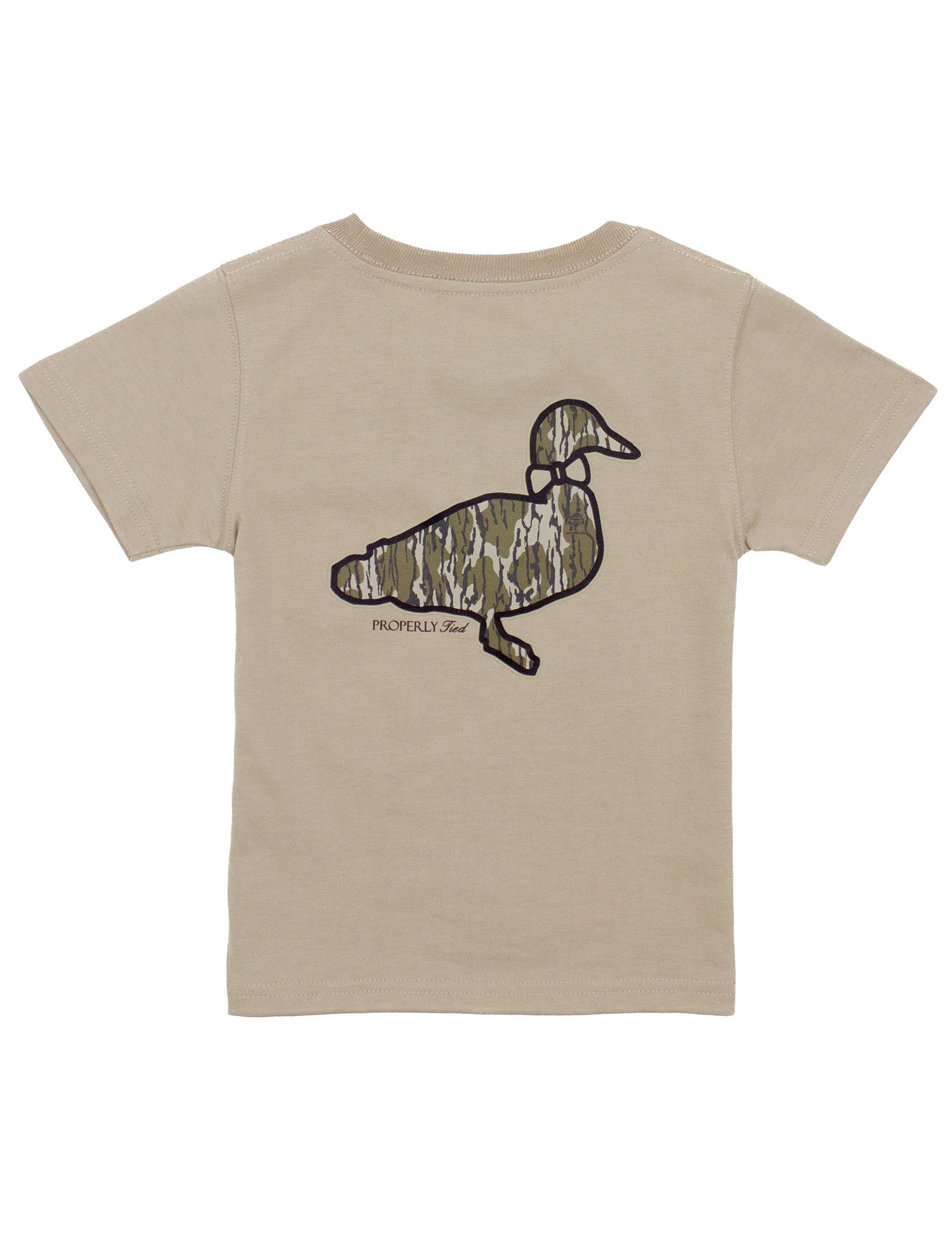 Properly Tied x Mossy Oak Boys Duck Logo on Tan Sand