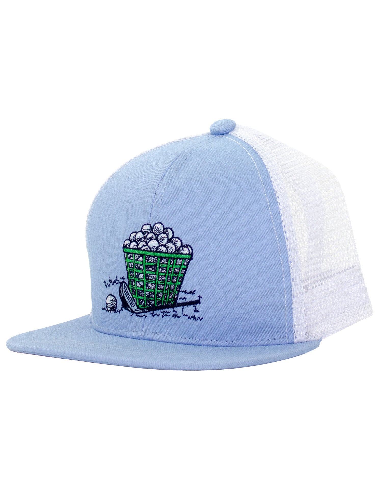 Properly Tied Youth Boys Trucker Hat - Blue Golf Range Balls