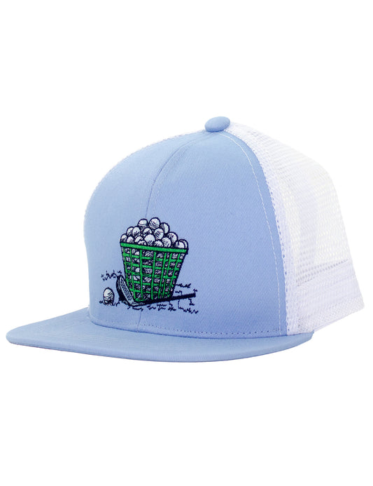 Properly Tied Youth Boys Trucker Hat - Blue Golf Range Balls by Properly Tied