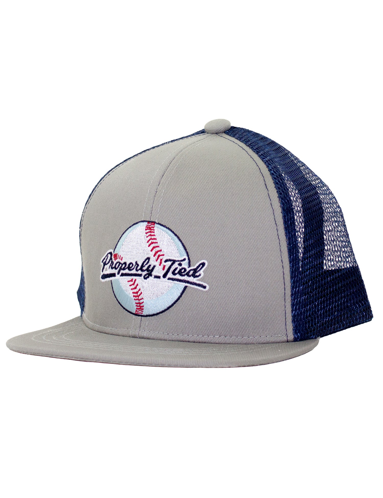 Properly Tied Youth Boys Trucker Hat - Gray Baseball