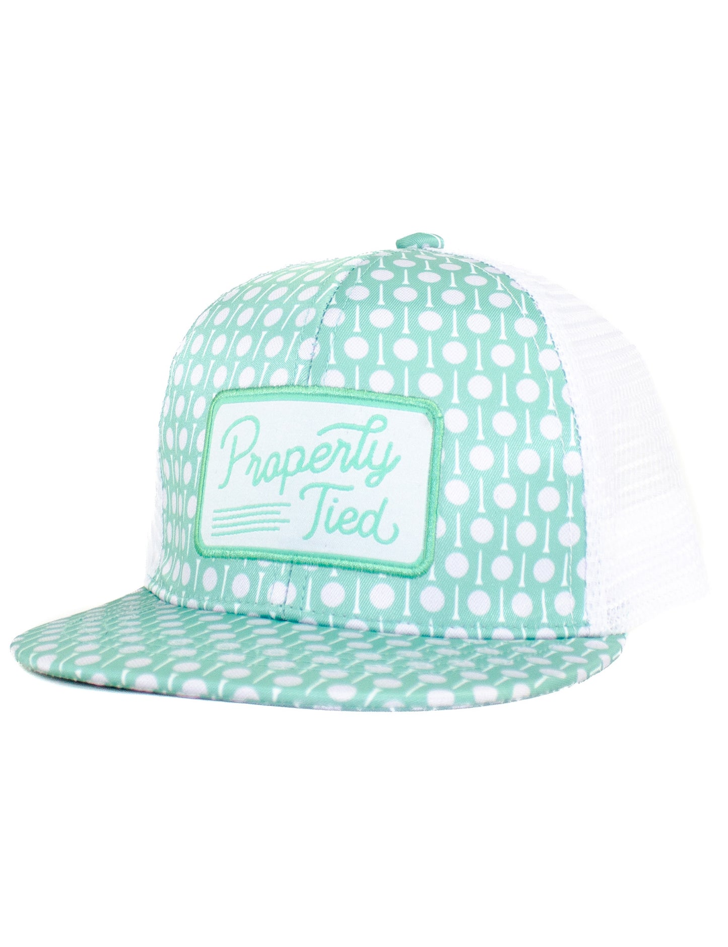 Properly Tied Youth Sportsman Trucker Hat - Aqua Golf Tee Time by Properly Tied