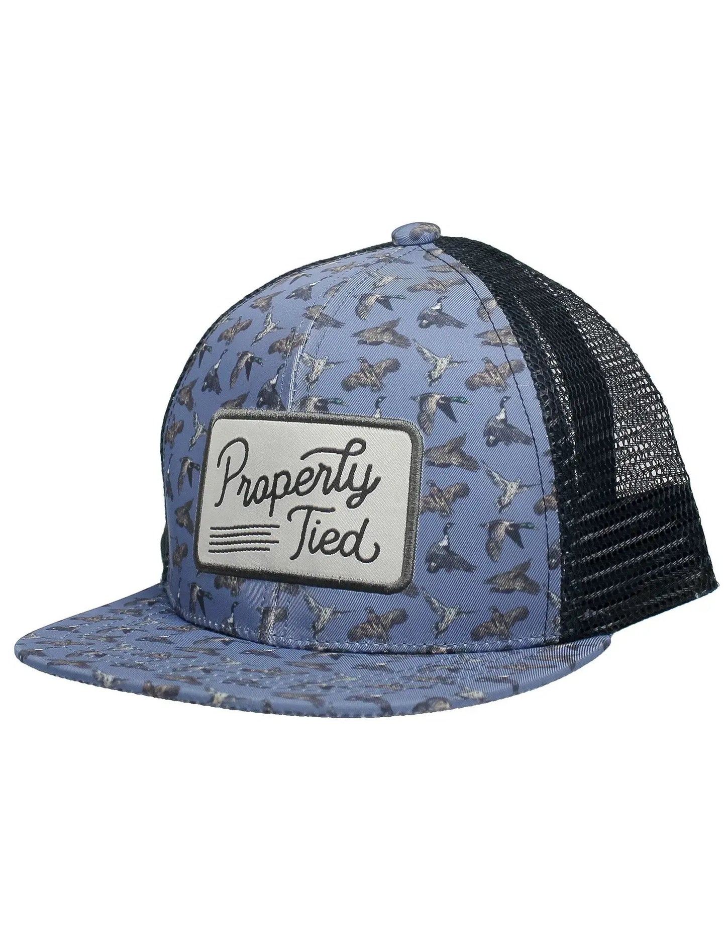 Properly Tied Boys Youth Trucker Hat - Blue Flock