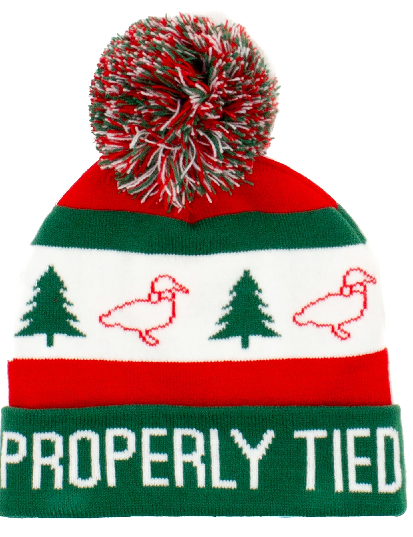 Properly Tied Boys Red & Green Breck Beanie - Christmas Tree by Properly Tied