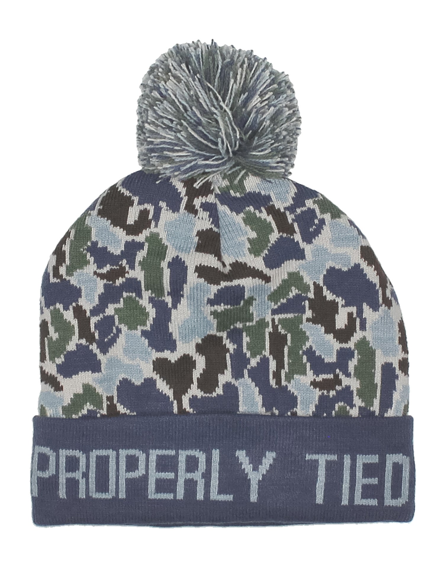 Properly Tied Boys Breck Beanie Hat - Blue Terra Camo
