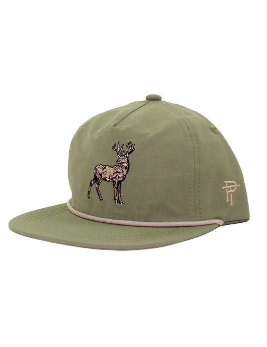 Properly Tied Boys Youth Rope Hat - Olive Green White Tail Buck by Properly Tied