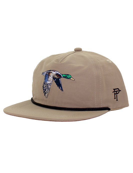 Properly Tied Boys Youth Rope Hat - Mallard Duck in Flight on Tan by Properly Tied