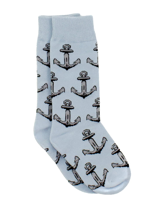 Properly Tied Boys Lucky Duck Socks - Blue with Anchors by Properly Tied