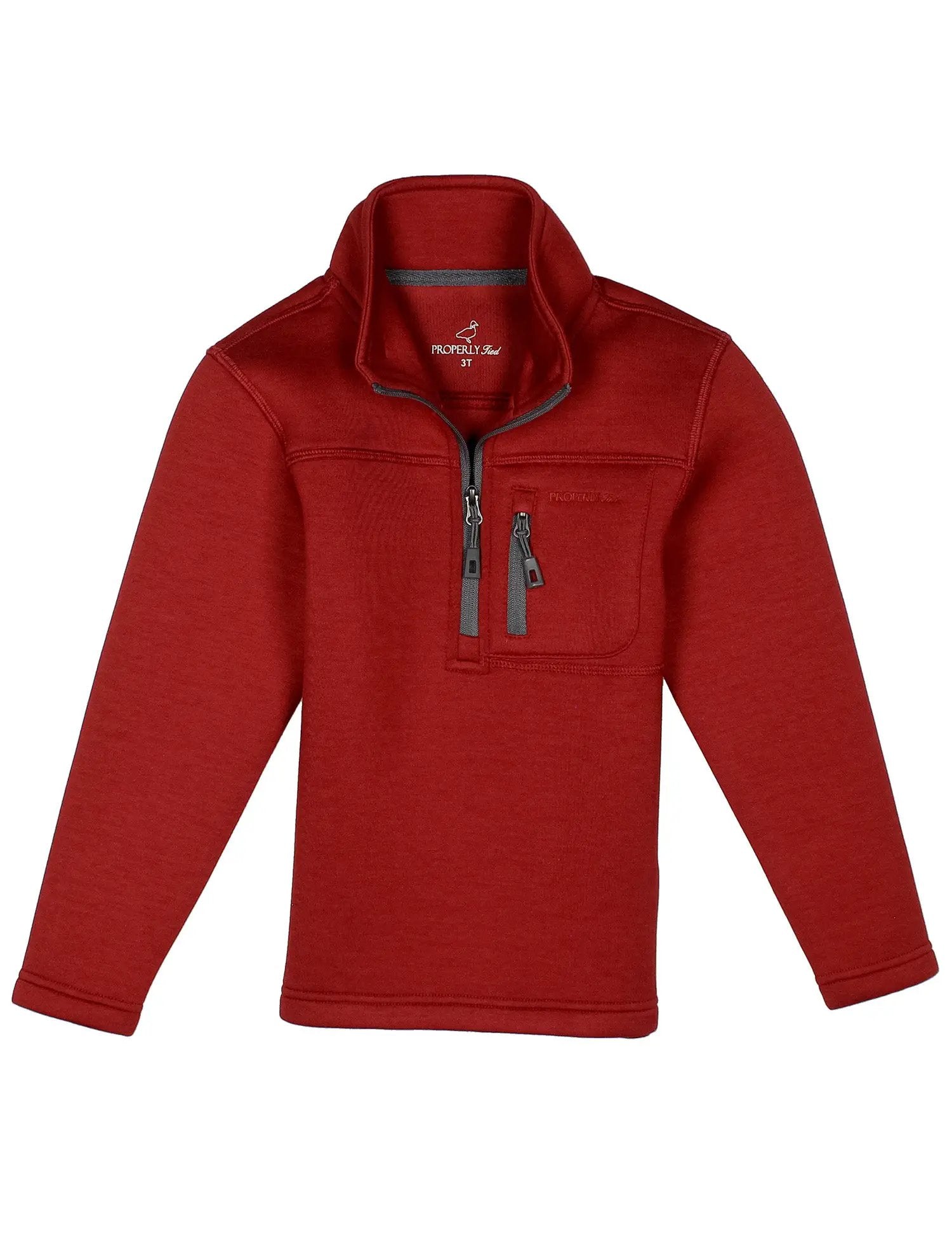 Properly Tied Boys Arctic Pullover 1/4 Zip Shirt - Mulberry
