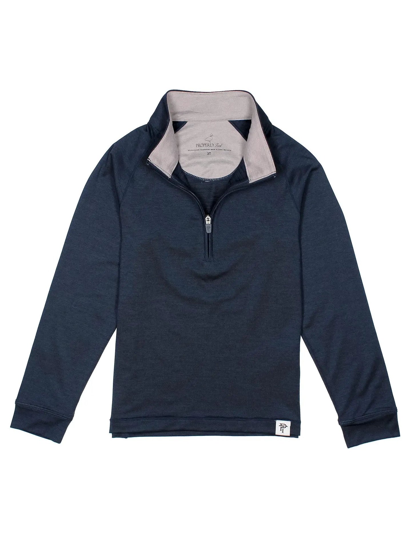 Properly Tied Boys Clubhouse Quarter Zip Shirt - Navy Blue
