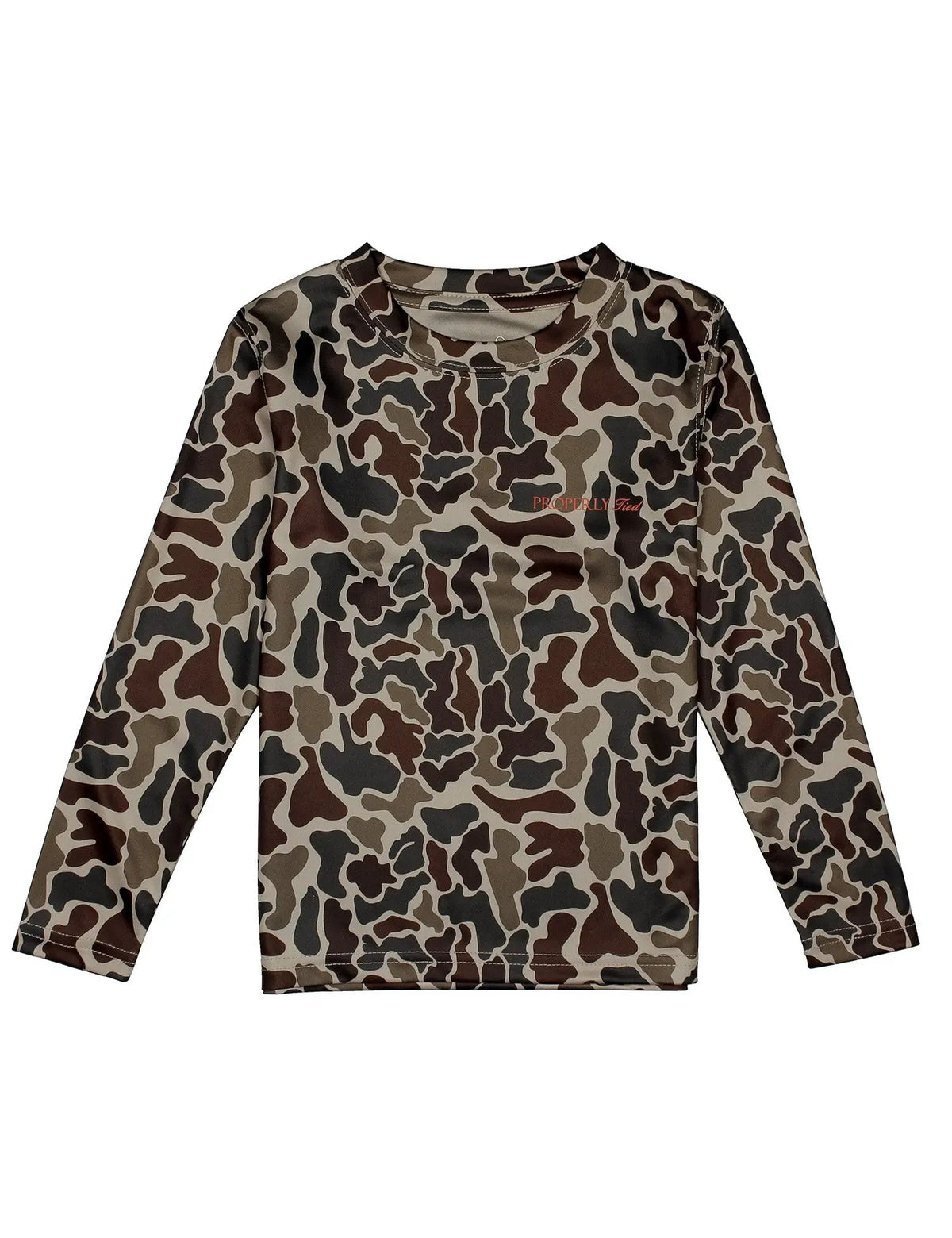 Properly Tied Boys Sportsman Performance Shirt - Tan Vintage Camo by Properly Tied