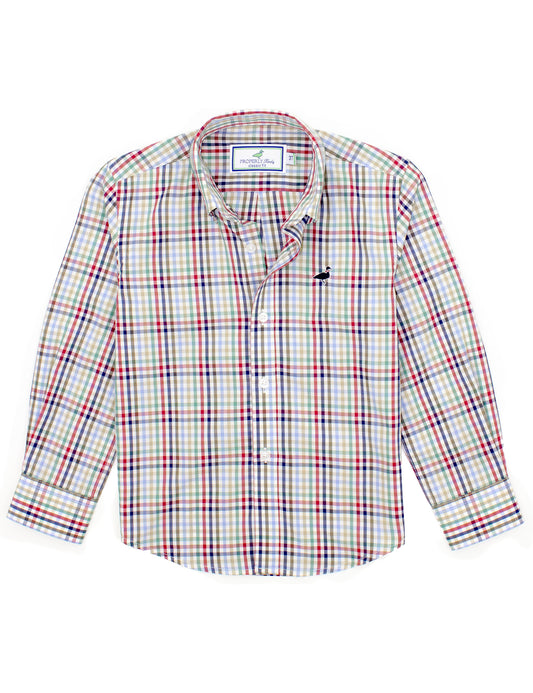 Properly Tied Boys Seasonal Sportshirt - Autumn Trail Plaid by Properly Tied