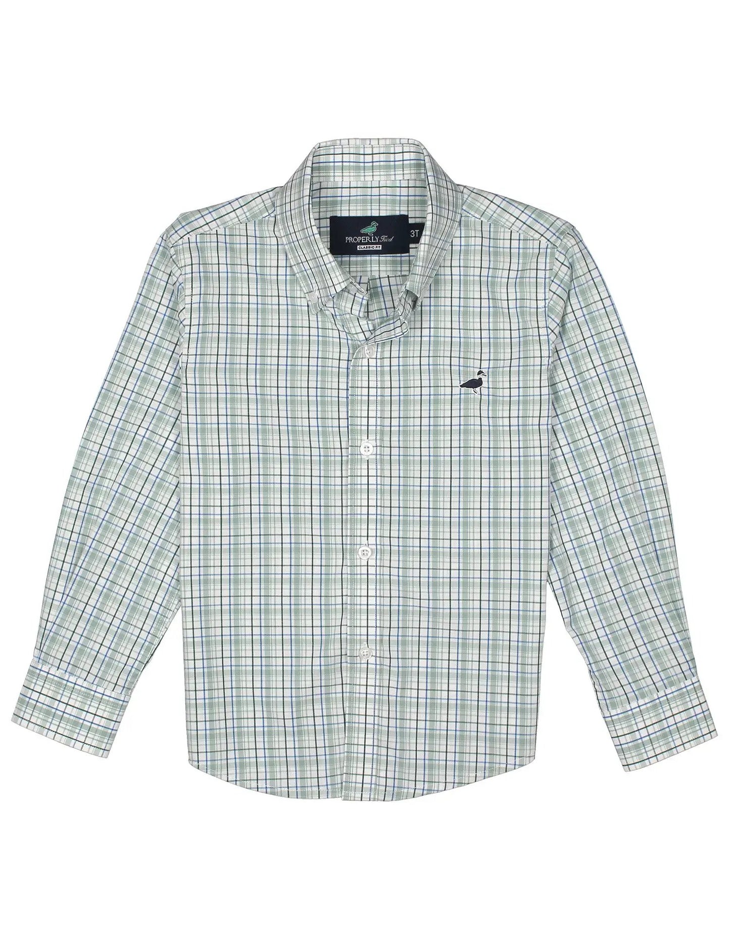 Properly Tied Boys Seasonal Sportshirt - Sage Green Stream Plaid by Properly Tied