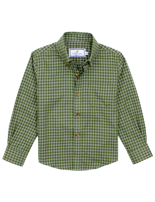 Properly Tied Boys Woodland Sportshirt - Cypress Needle Green Plaid by Properly Tied
