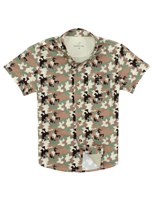Properly Tied Boys Sportsman Field Shirt - Delta Woodland Camo