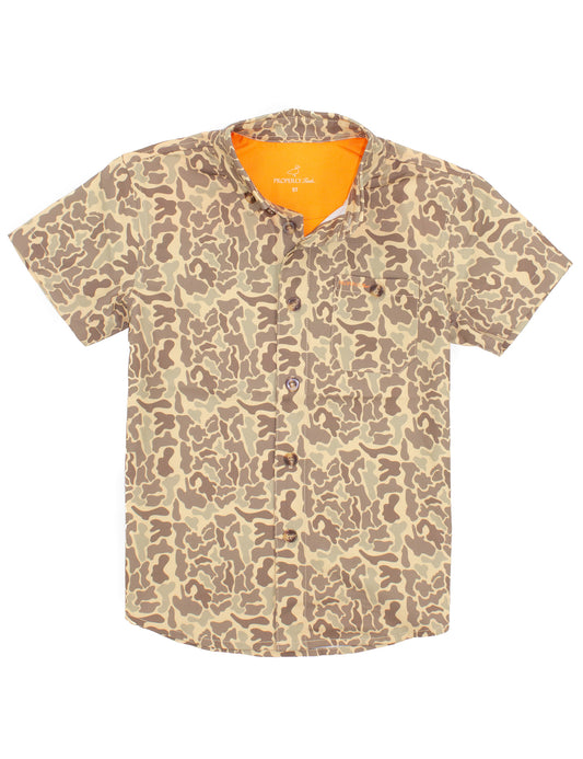 Properly Tied Boys Sportsman Field Shirt - Tan Vintage Camo