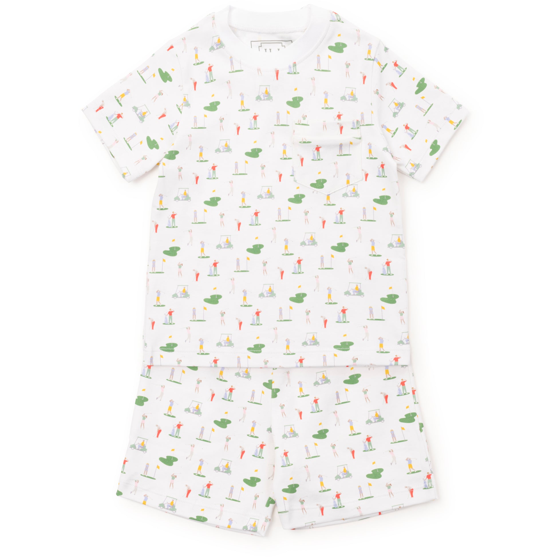 Lila & Hayes Boys Charles Short Pajamas Set - Green Golf Life