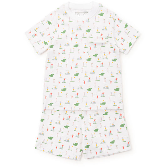 Lila & Hayes Boys Charles Short Pajamas Set - Green Golf Life by Lila & Hayes