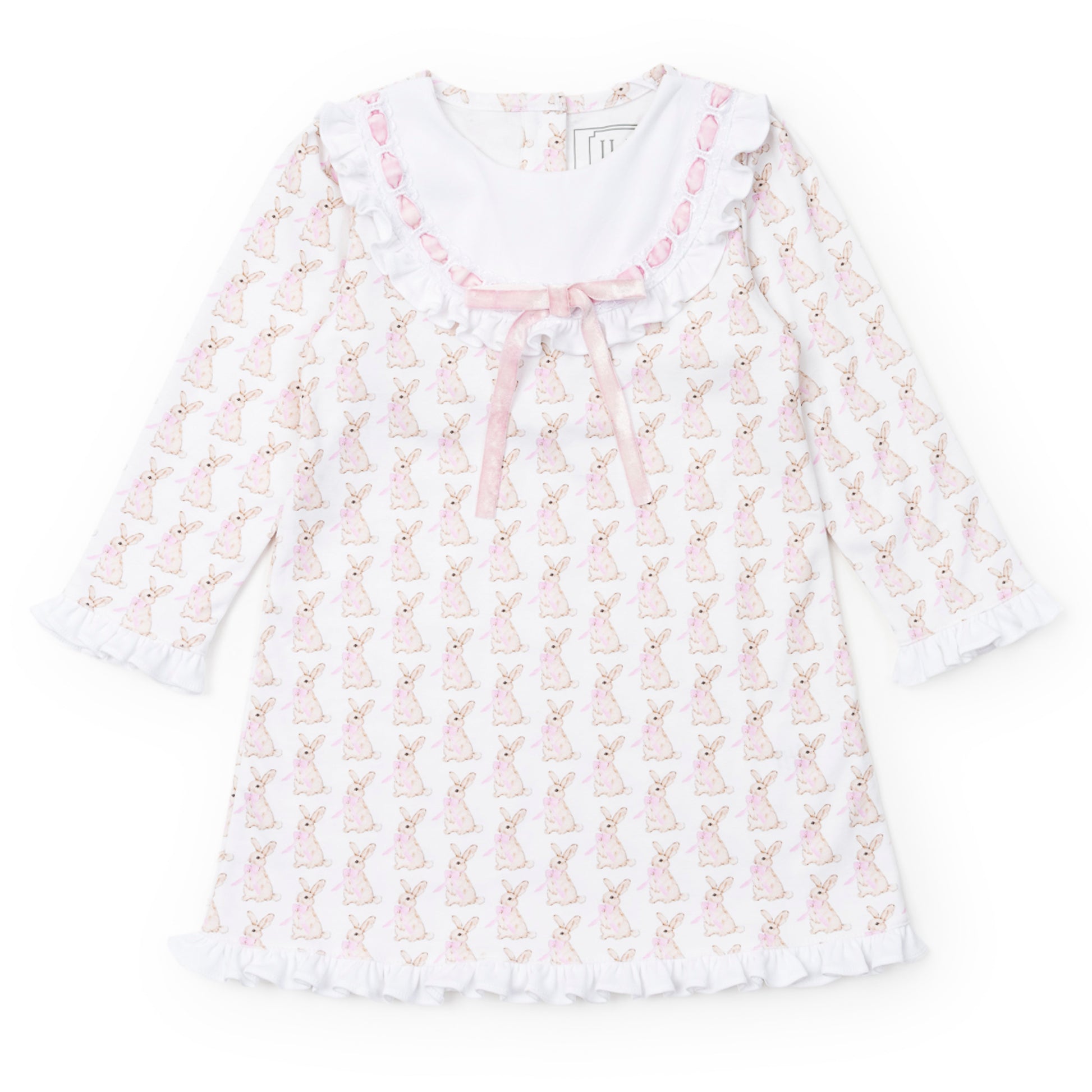 pink petite easter dress Pink Easter Bunny Toile Smocked Dress