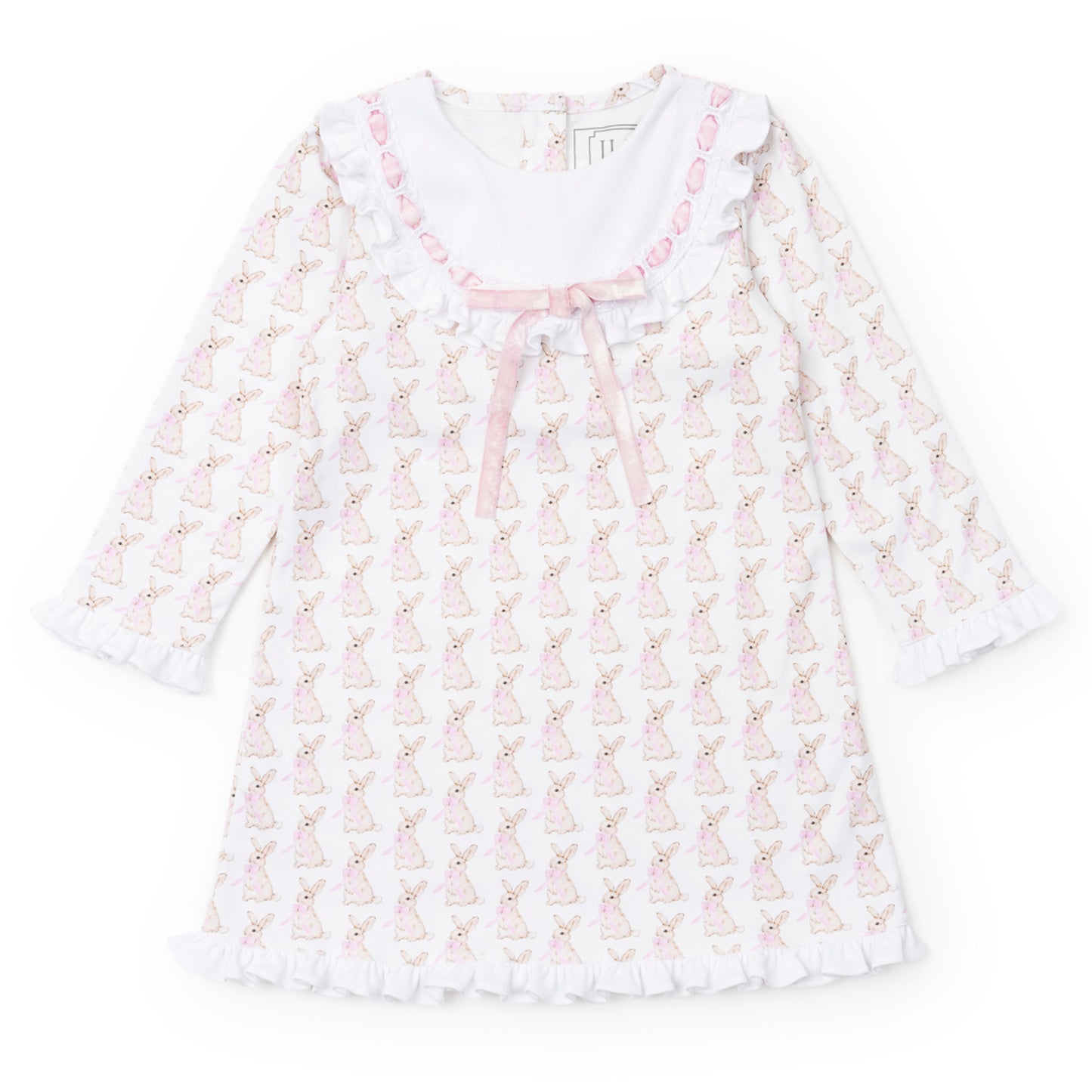 Lila & Hayes Girls Emerson Nightgown - Pink Easter Bunny Print by Lila & Hayes