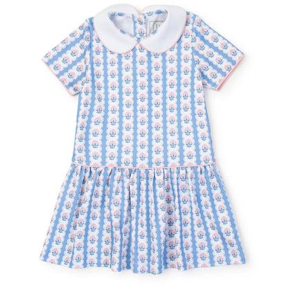 Lila & Hayes Girls Libby Dress - Blue Harvest Ribbon Floral