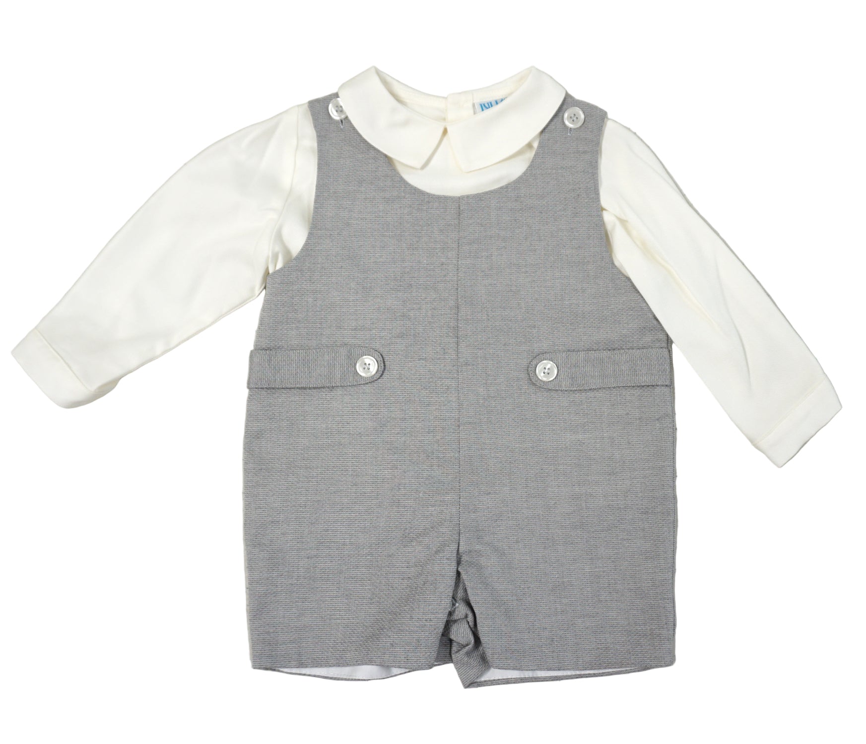 Luli and Me Boys Gray Shortall with Shirt