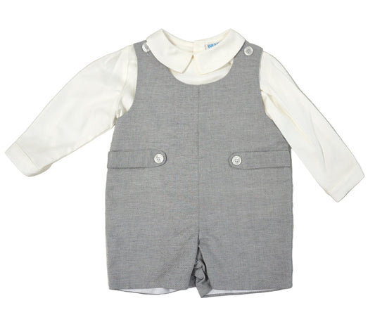 Luli and Me Boys Gray Shortall with Shirt by Luli & Me
