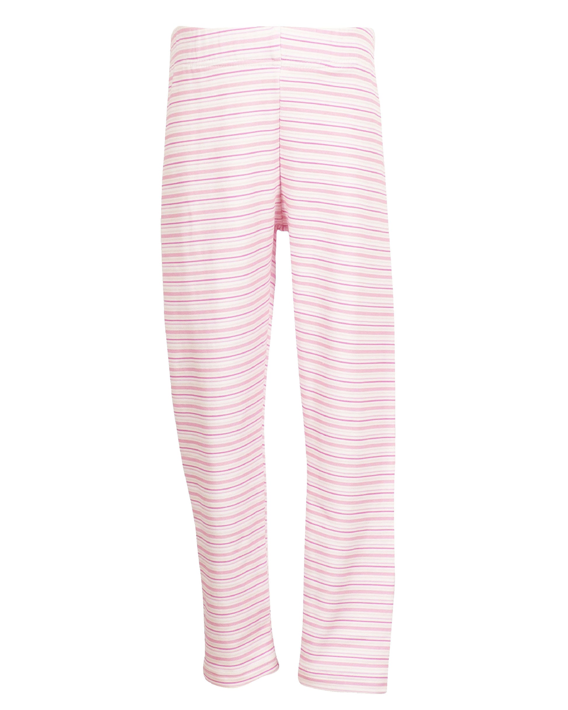 Yellow Lamb Girls Leggings- Pink Candy Stripes