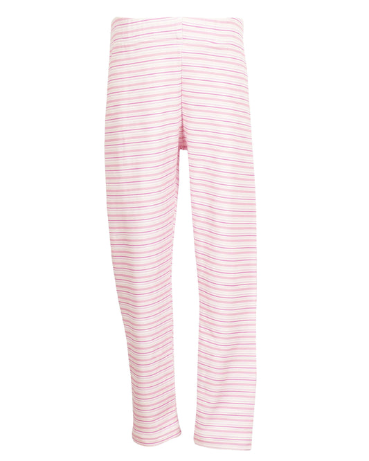 Yellow Lamb Girls Leggings- Pink Candy Stripes