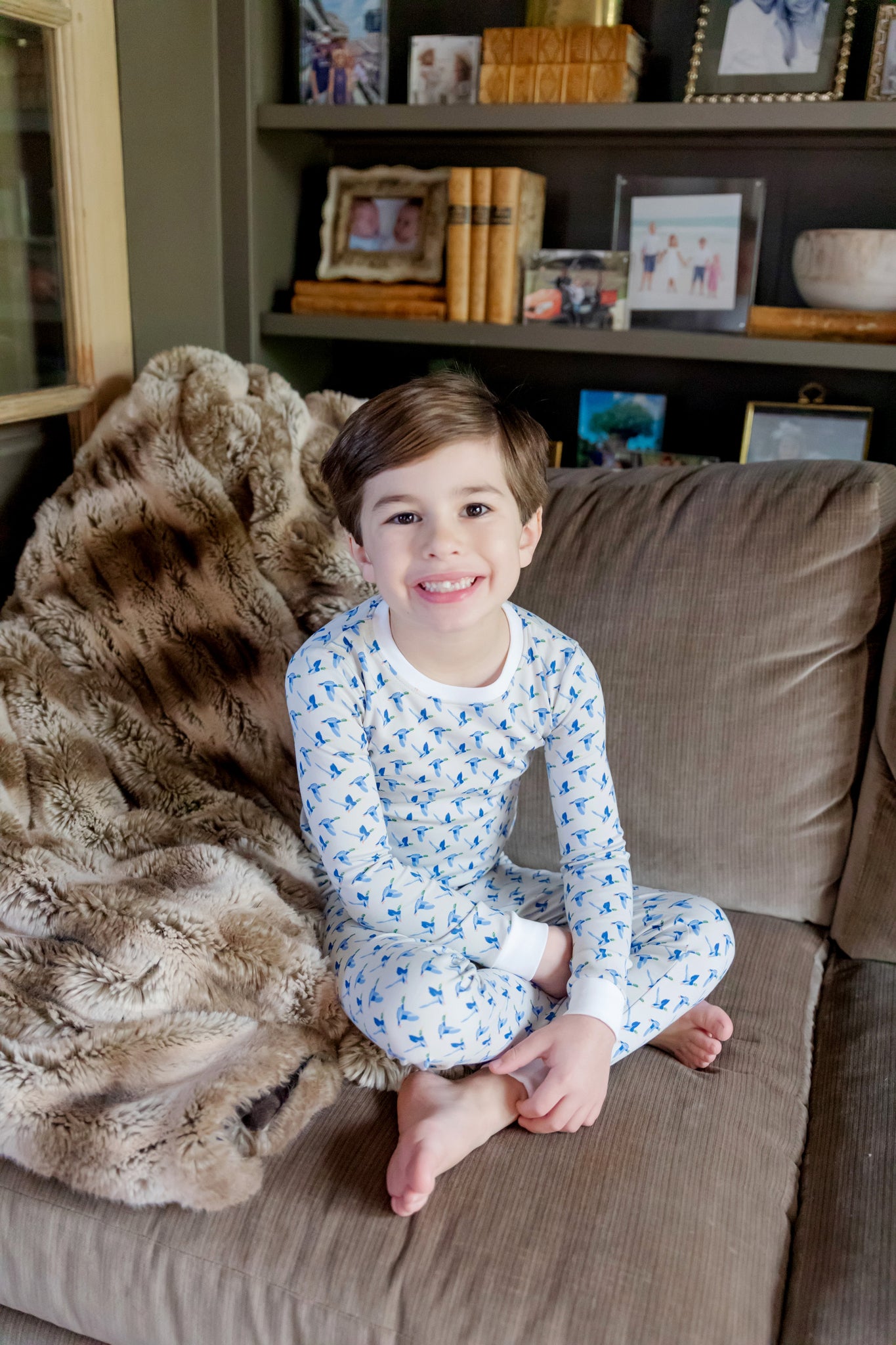 Lila & Hayes Boys Grayson Pajamas Set - Blue Mallard Ducks by Lila & Hayes