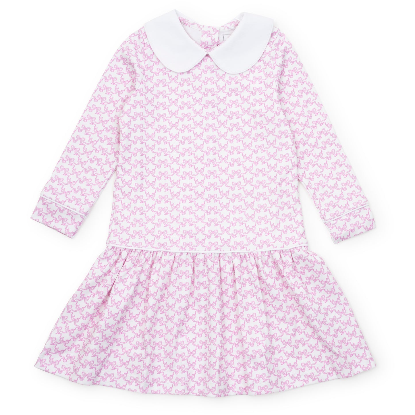 Lila & Hayes Girls Lillian Dress with Collar - Pink Pretty Bows by Lila & Hayes